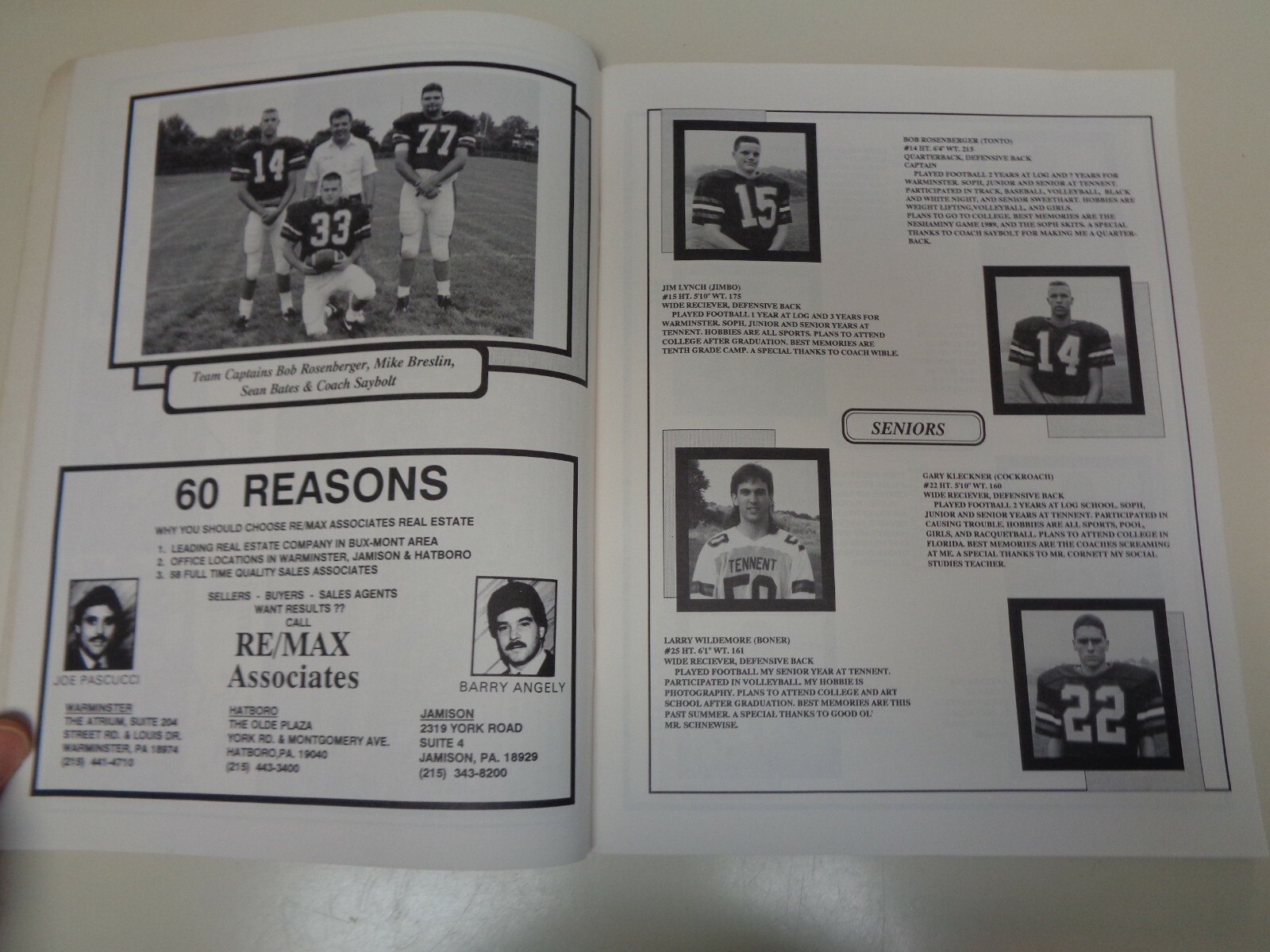 Central Bucks West vs William Tennet High School Football Program 1990