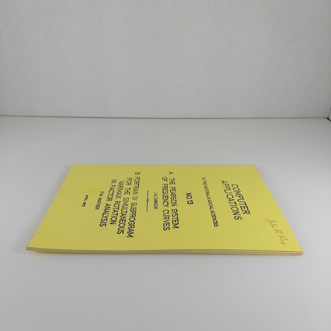 Computer Applications In The Natural & Social Sciences No 13 Pearson System