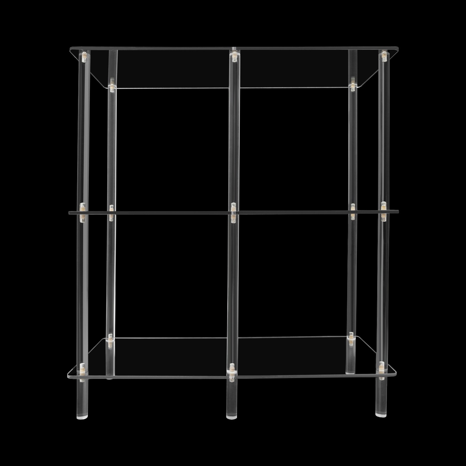 3-Tier Acrylic Table Small Entryway Table W/Open Shelves Clear Entry Table