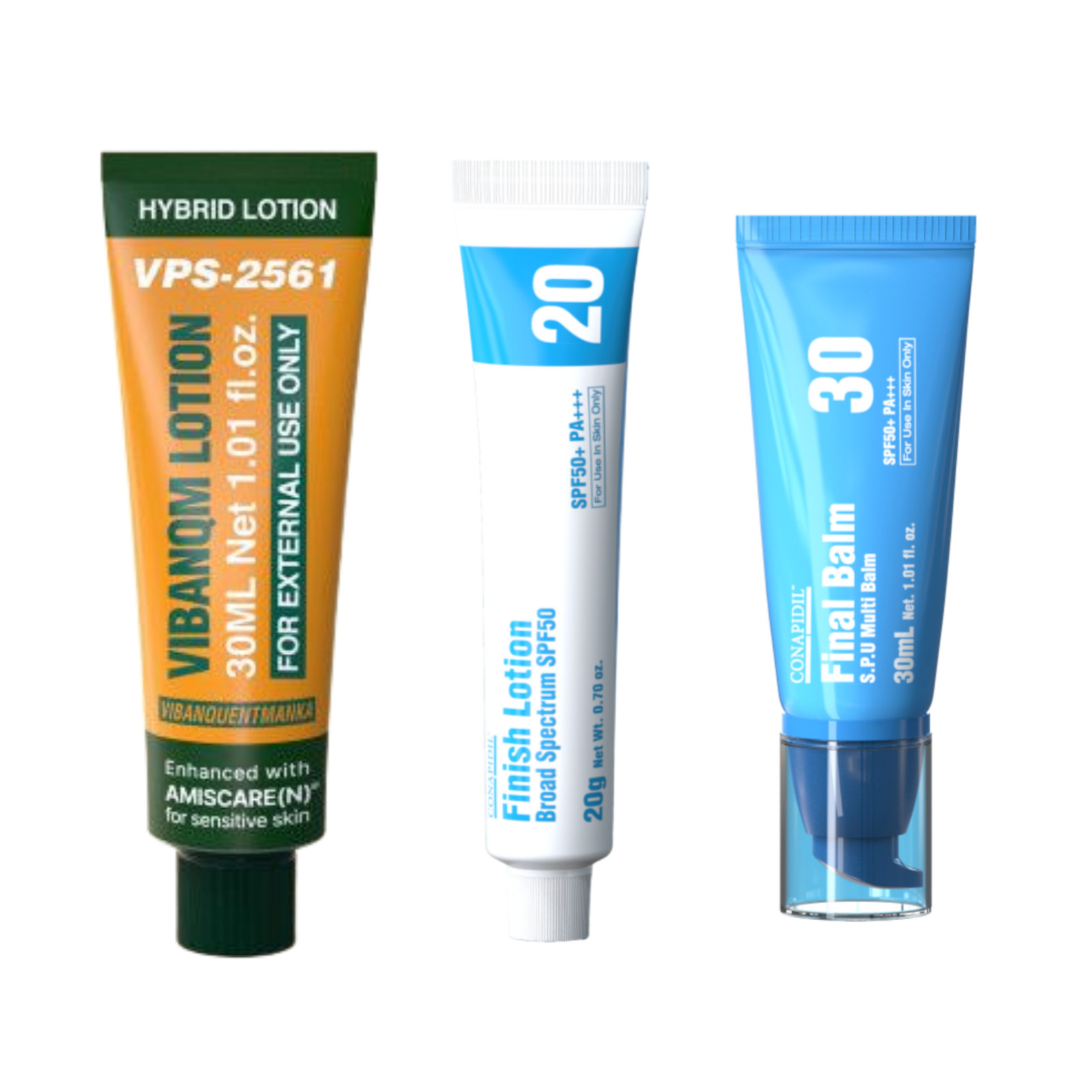 VQM Phytocin V2 Hybrid Cream 30ml + CONAPIDIL Finish Lotion 20g +Final Balm 30ml