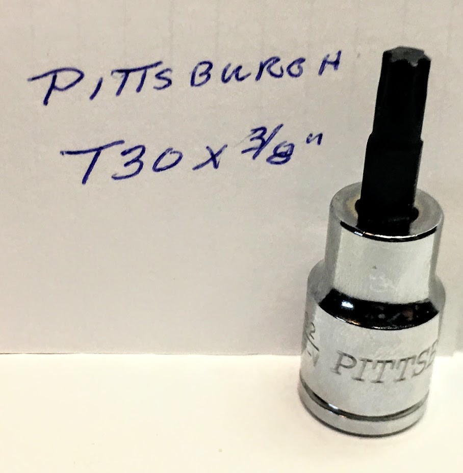 Pittsburgh Torx Star Bit Socket T30x 3/8" -Free USA Ship