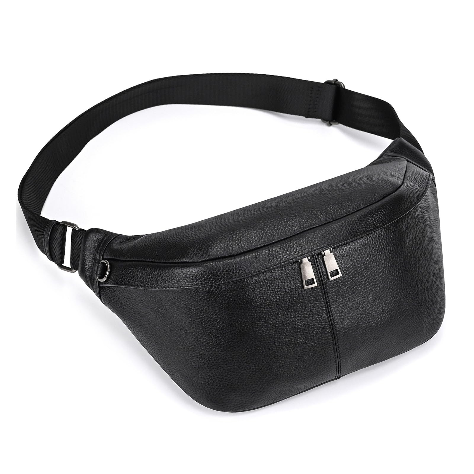 Men's Genuine Leather Waist Bag Multiple Pockets Messenger Shoulder Bag Casua...