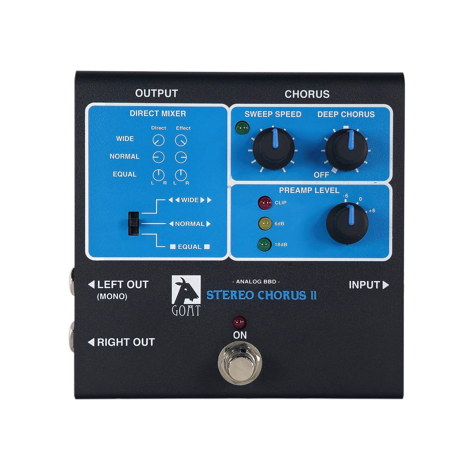 Goat Designs Blue Series Stereo Chorus II Pedal-FREE SHIPPING TO USA