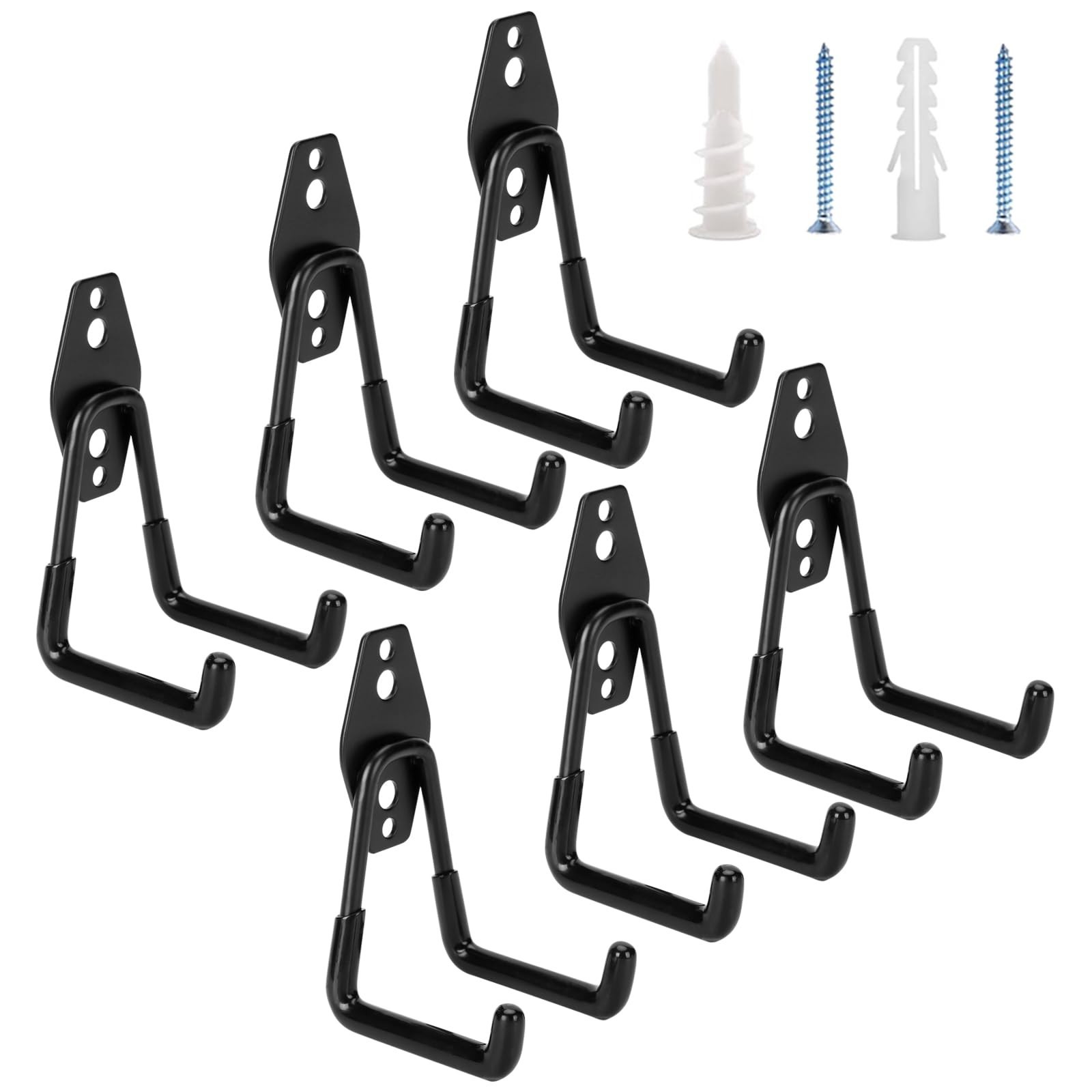 6 Pack Garage Hooks Heavy Duty - Supports 100 lbs, Utility Steel Garage Hange...