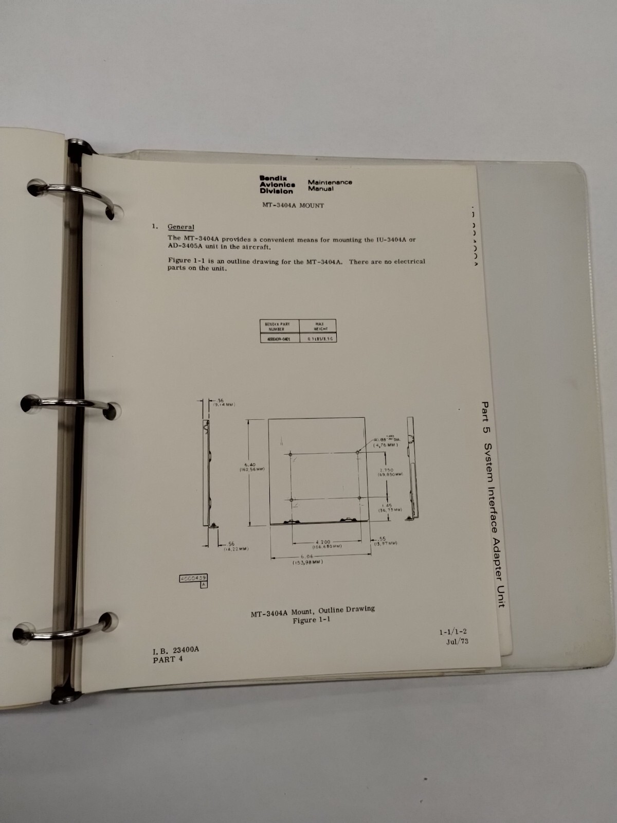 Bendix RNS-3400 Area Navigation System Maintenance Manual July 1973-Original