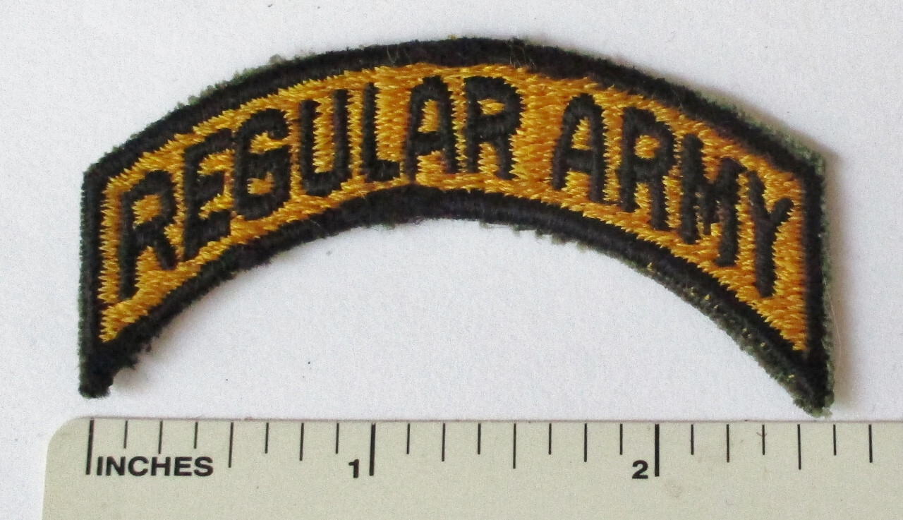 REGULAR ARMY - 1960s Vintage US ARMY Shoulder TAB PATCH Cut Edge Original