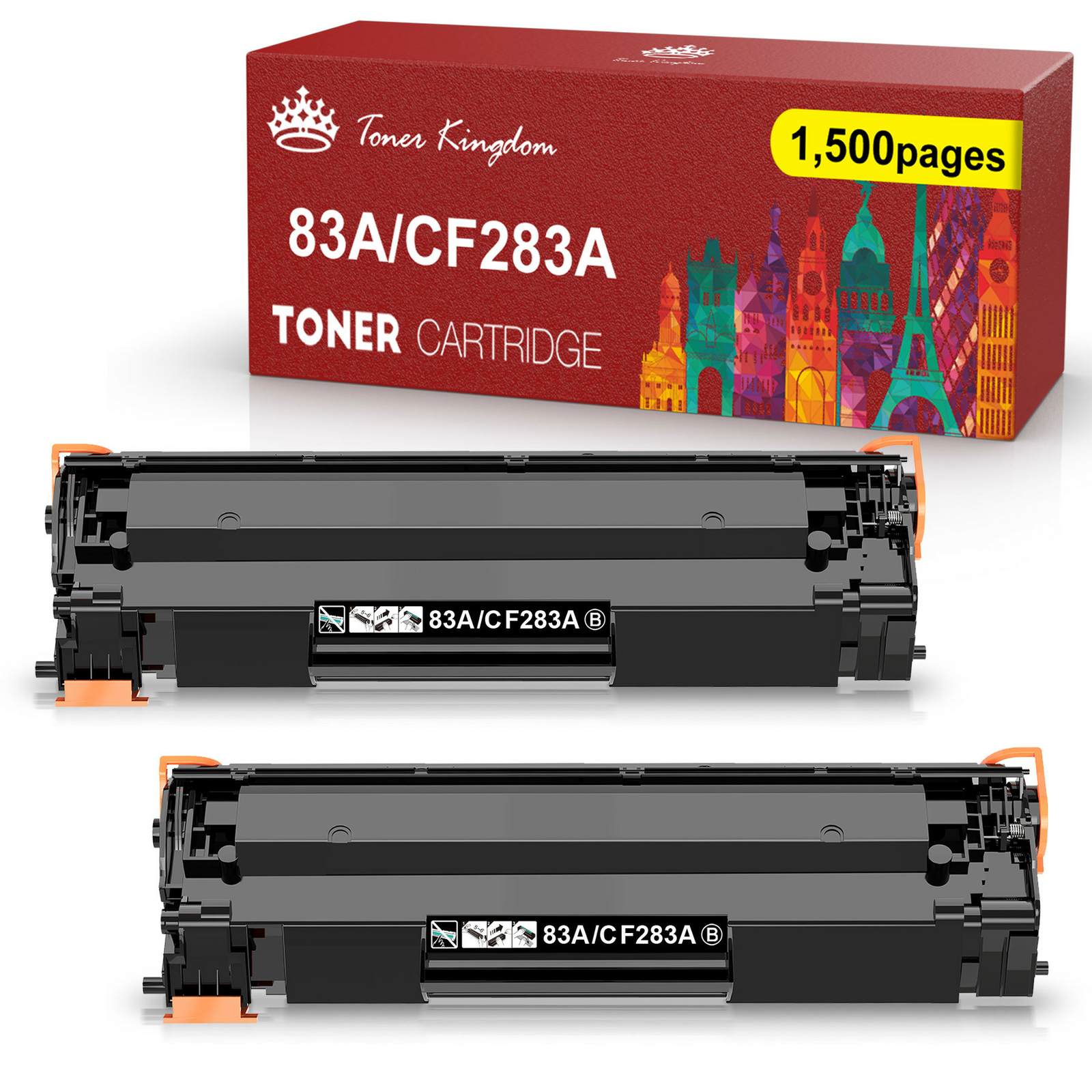2x Premium Black CF283A 83A Toner Cartridge for HP LaserJet M127fw M127fn M125nw