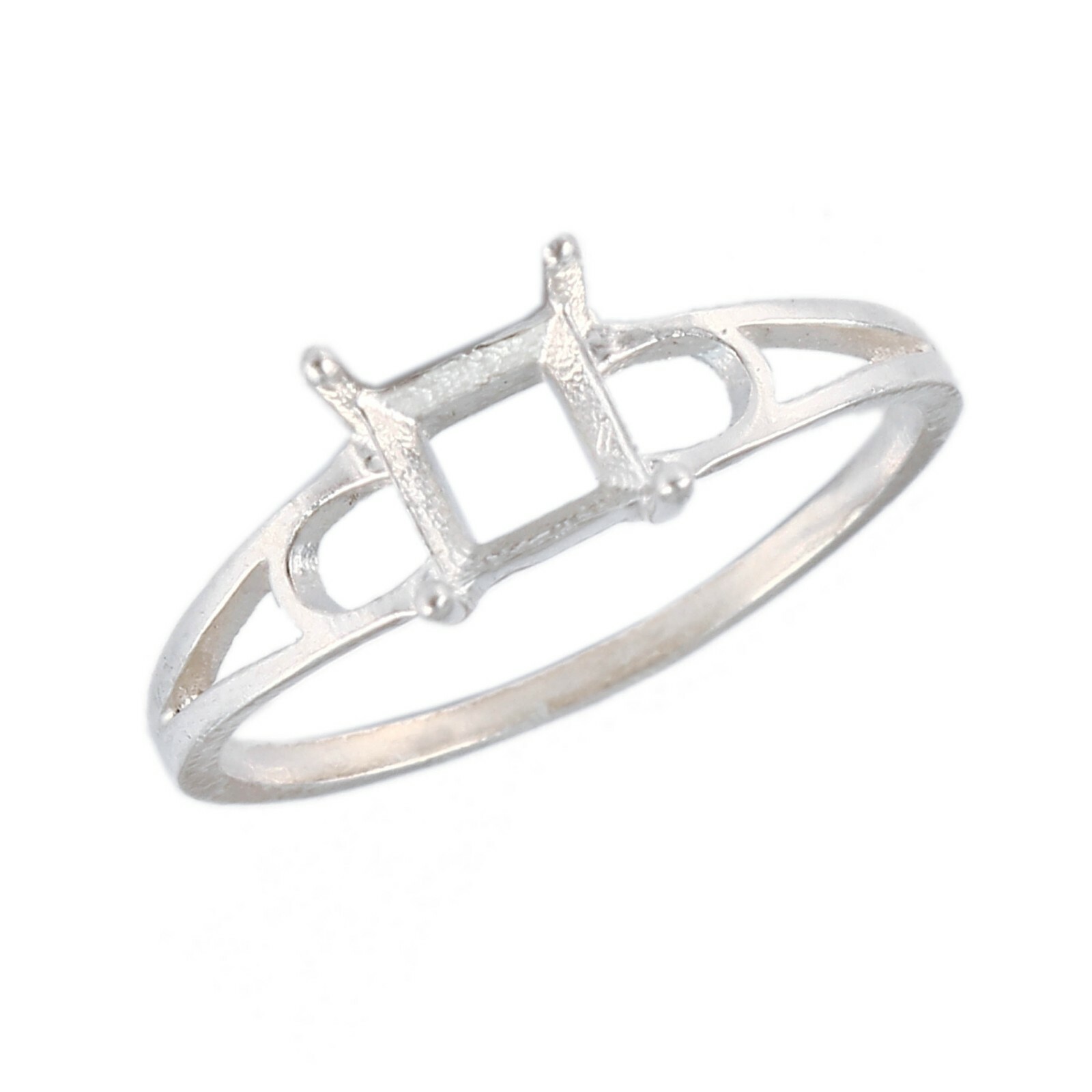 925 Sterling Silver Jewelry Ring Stone Size 5X5 MM Square Shape Semi Mount Ring