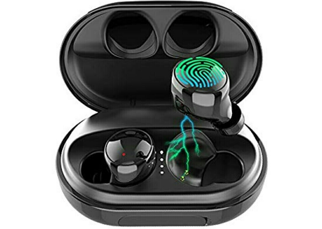 Wireless bluetooth stereo earbuds microphone with charging case