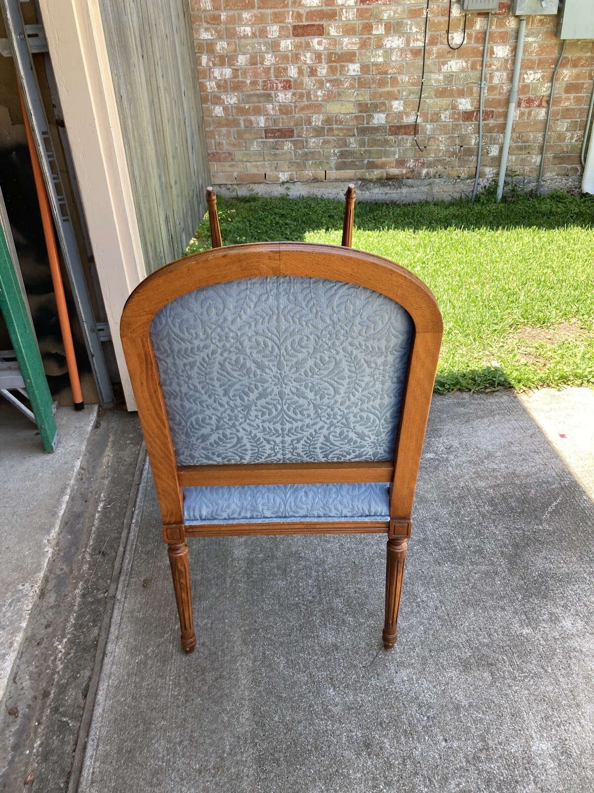 1 Louis XVI Blue Upholstery Arm Chairs. Nice.