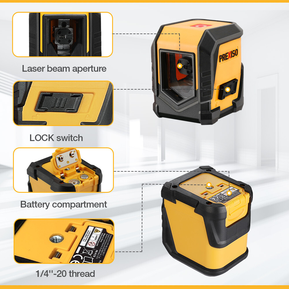 PREXISO 50FT Laser Level Level Line leveler Tools Self-Leveling Cross Line Laser