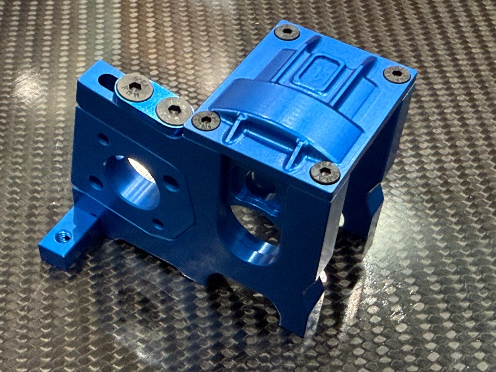 Traxxas Sledge Aluminum Sliding Rail Lock Motor Mount Blue