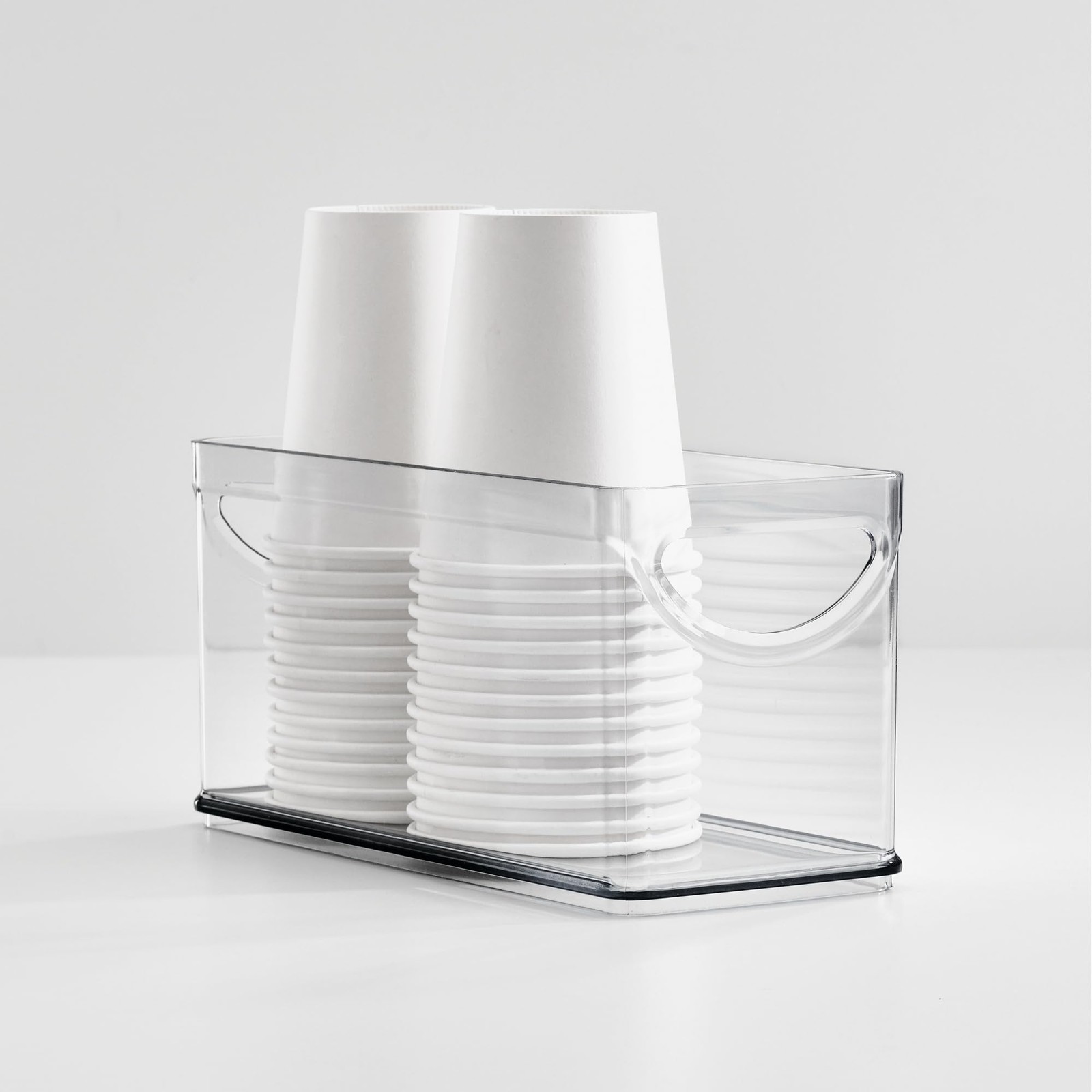 iDesign Plastic Bin, 10" x 4.25" x 5", Clear Large,