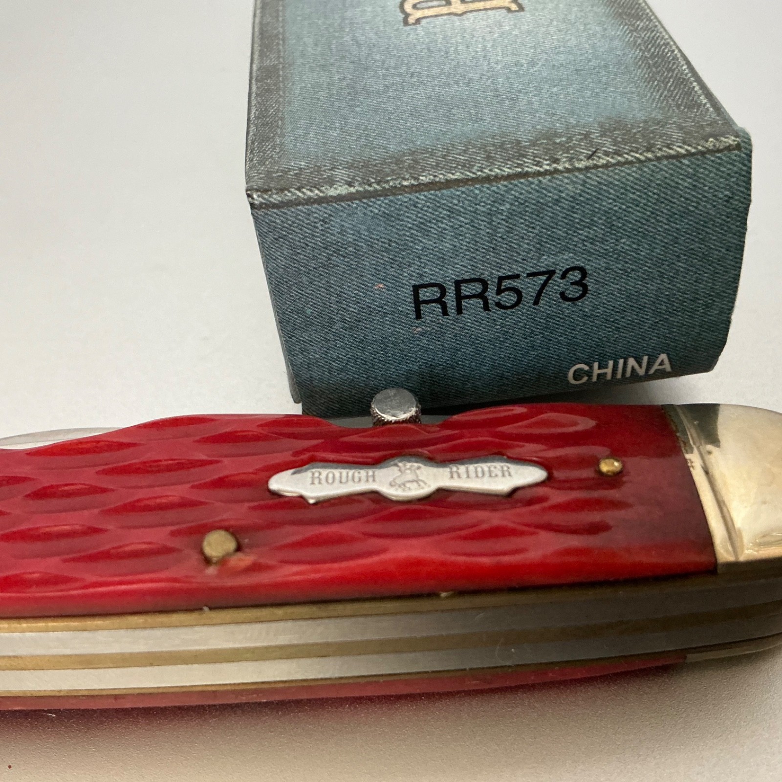 Rough Rider Camp/Scout Pockeknife Red Jig Bone RR573