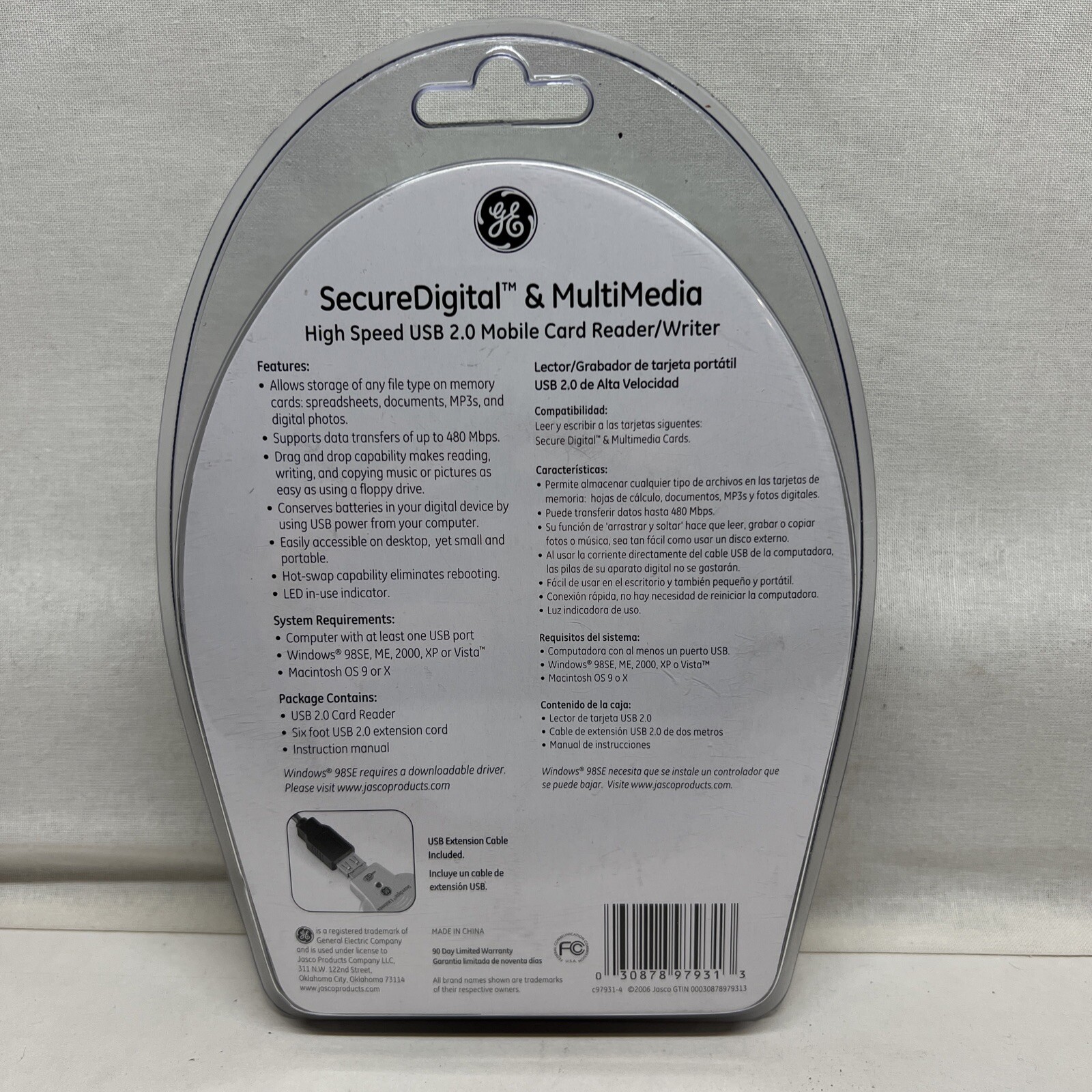GE USB 2.0 Memory Card Reader SD Secure Digital MMC Multimedia 97931