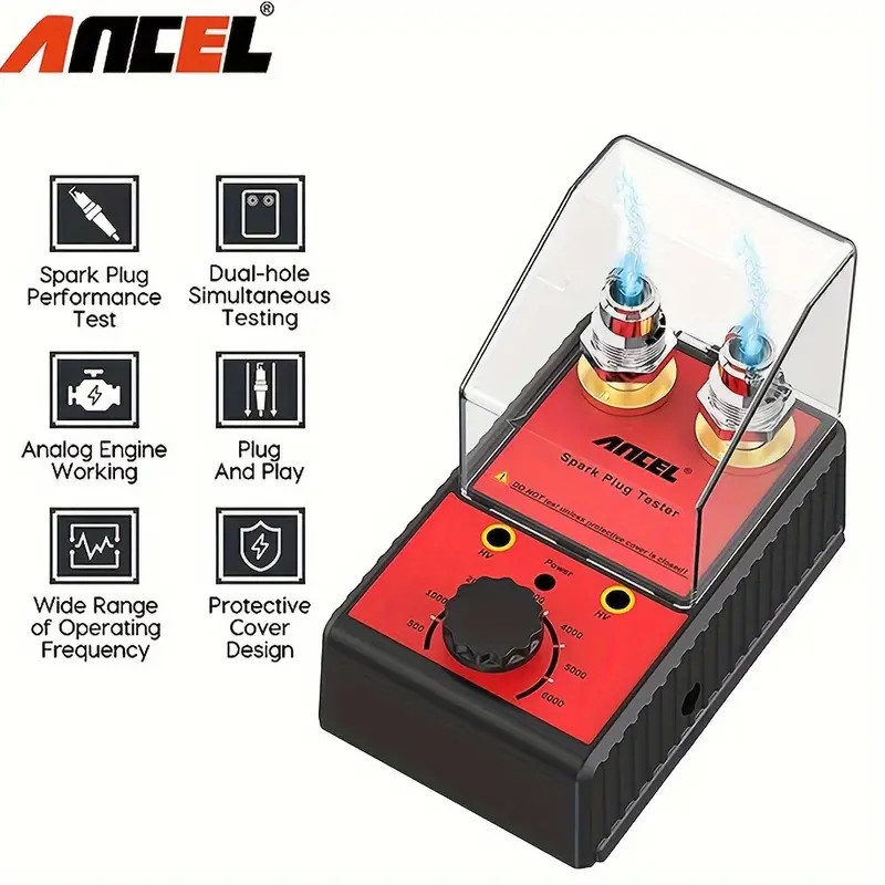 Car 12V Dual Hole Spark Plug Tester Diagnostic Tool Gasoline Ignition Analyzer