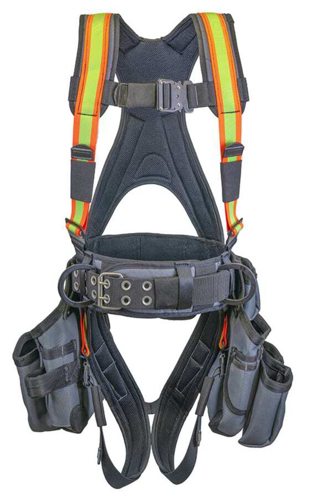 Super Anchor Safety Deluxe Fall Protection Harness Tool Bag Combo - Hi-Vis 6151H