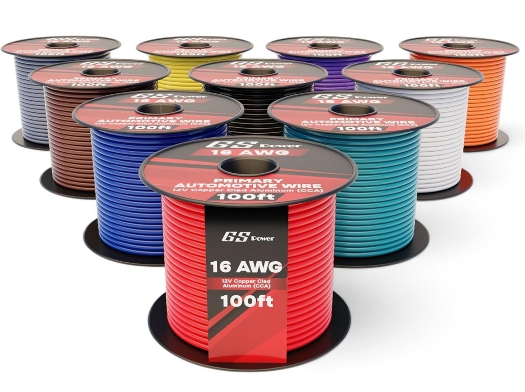 GS Power 16 Gauge Stranded Copper Clad Aluminum Zip Cord 100 ft, Multicolor 10pk