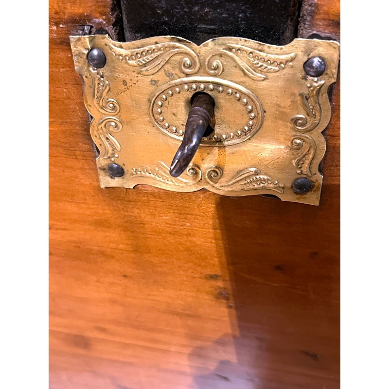 Jenny Lind Trunk Circa 1870 Brass Bound Refinished And Lined By Our Trunksmith