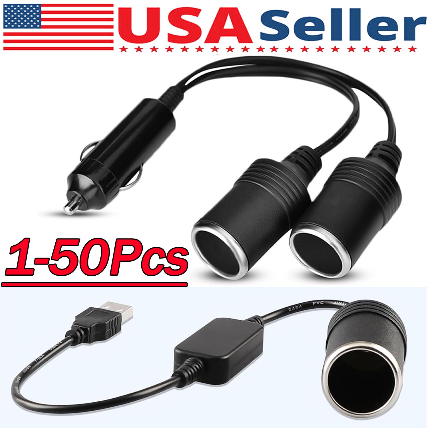 Dual Car Cigarette Lighter Splitter Charger Lot Socket Adapter 12v Auto Outlet