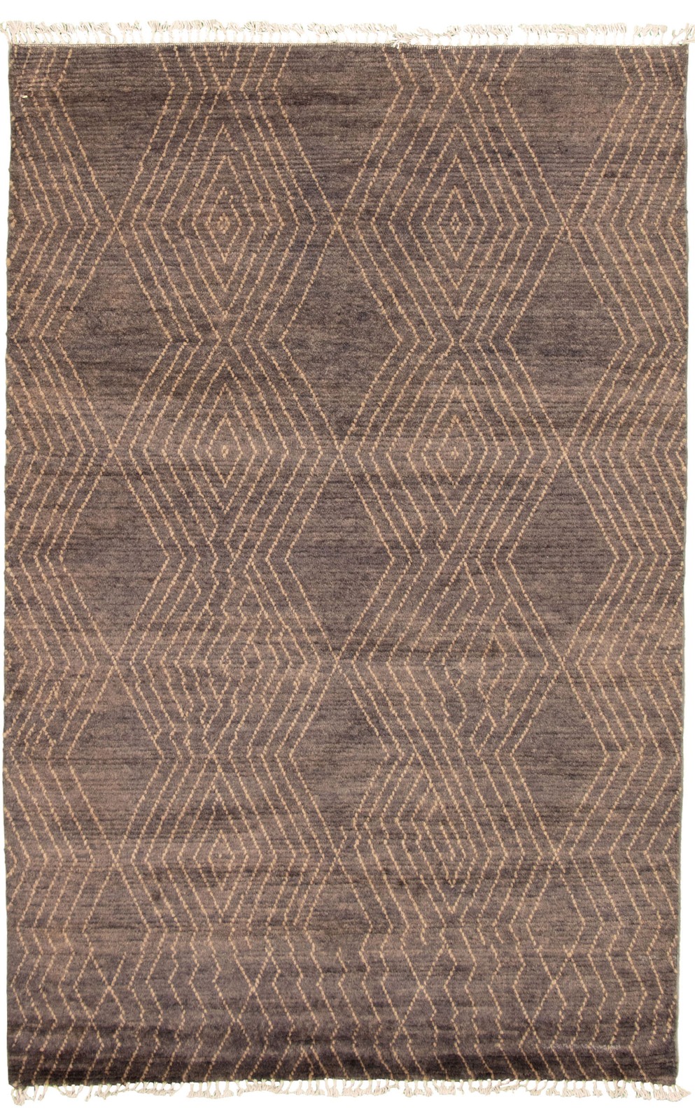 Traditional Dark Grey Hand-knotted Oriental Carpet 5'11" x 9'3" Wool Area Rug