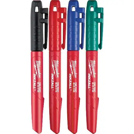 Milwaukee Tool 48-22-3106 Inkindustmarker, Black/Blue/Green/Red