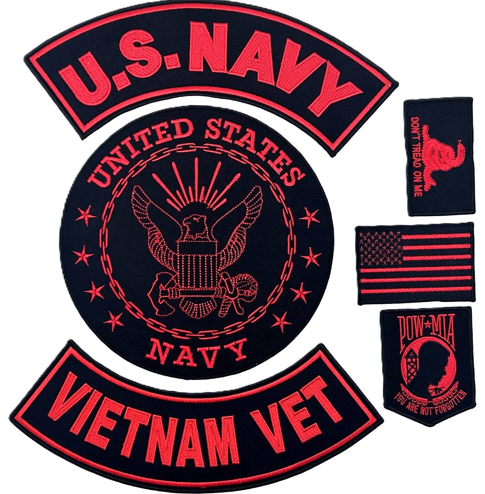 U.S. NAVY SEAL VIETNAM VET MILITARY MOTORCYCLE BIKER VEST LOT OF 6 PATCHES