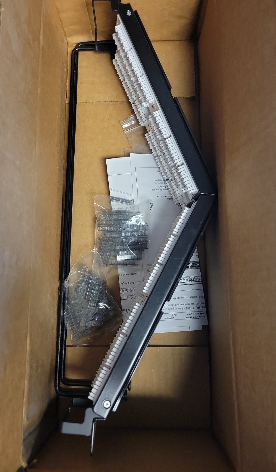 HUBBELL HP648A Nextspeed Category 6, 48 Port Patch Panel Angled, Black, 2U, New