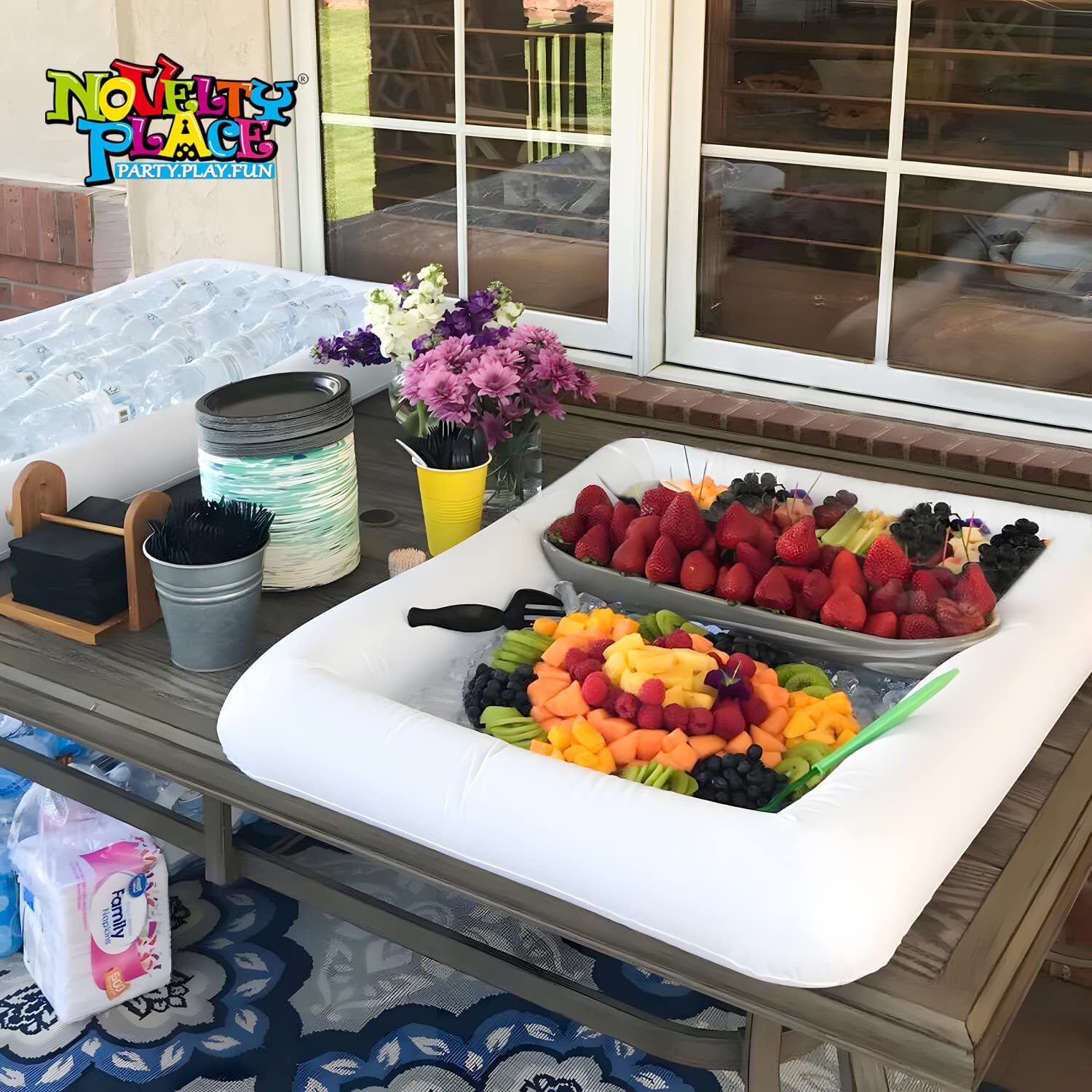 Inflatable Ice Serving Buffet Bar - Food & Drinks Cooler Inflatable Serving Tray