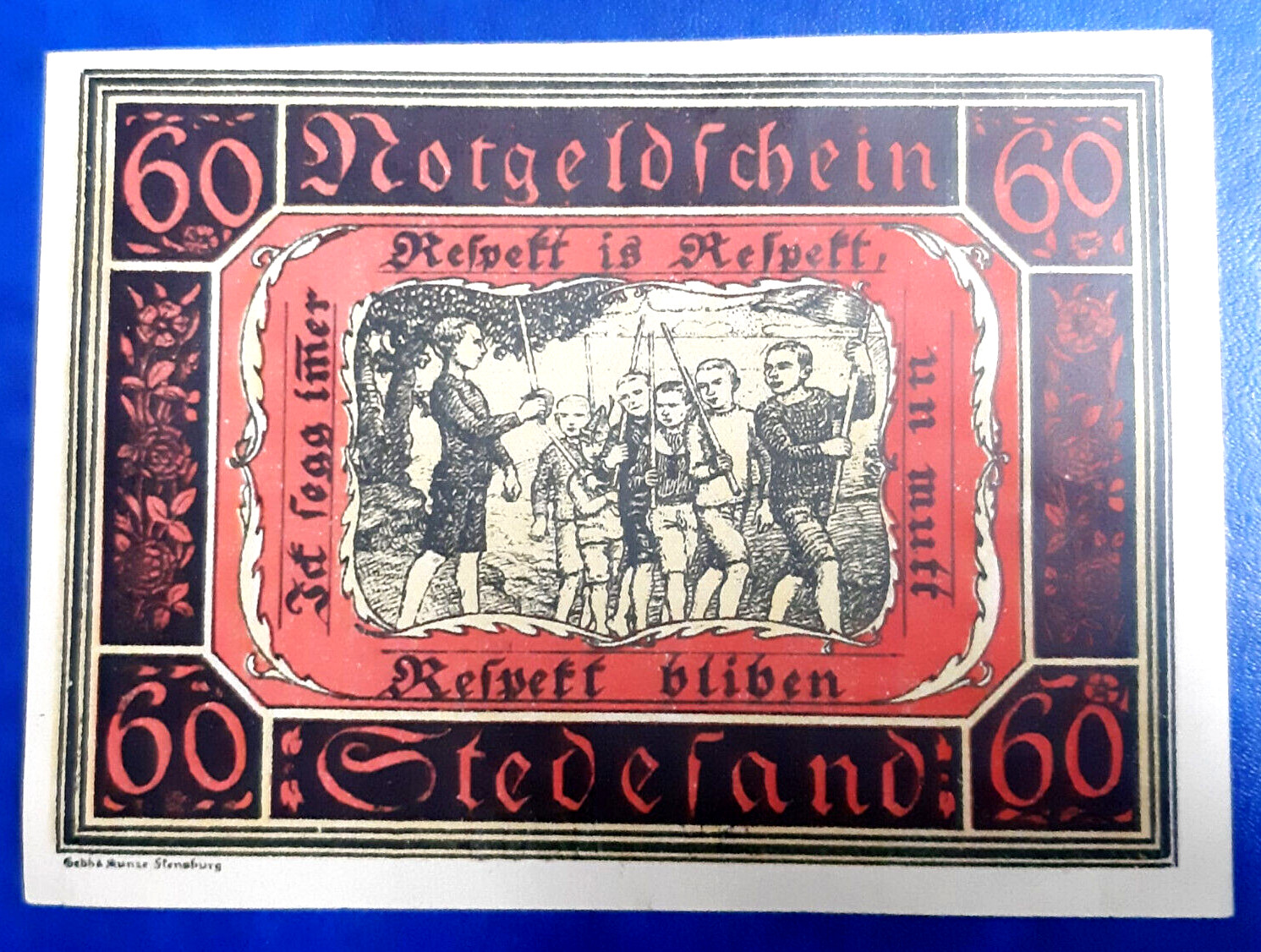 STEDESAND NOTGELD 60 PFENNIG 1920 EMERGENCY MONEY GERMANY BANKNOTE (27821)