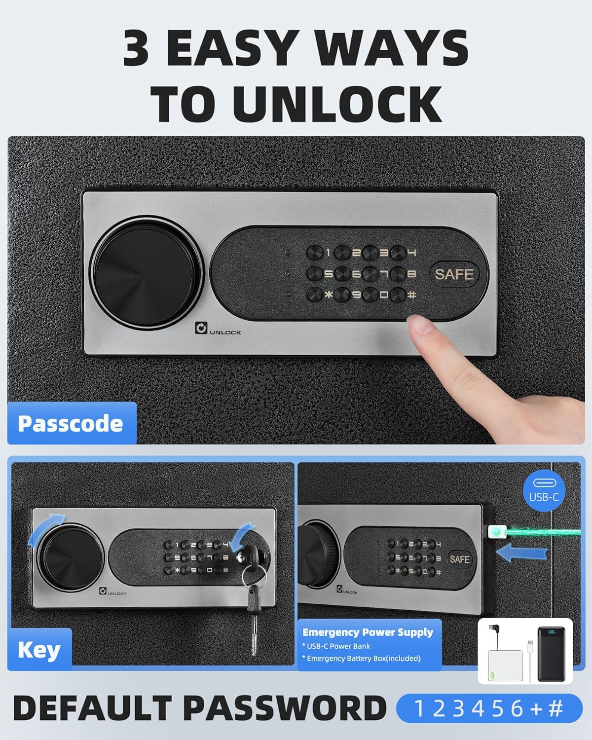 2.0 Cubic Feet Home Safe with Digital Keypad & Fireproof Bag