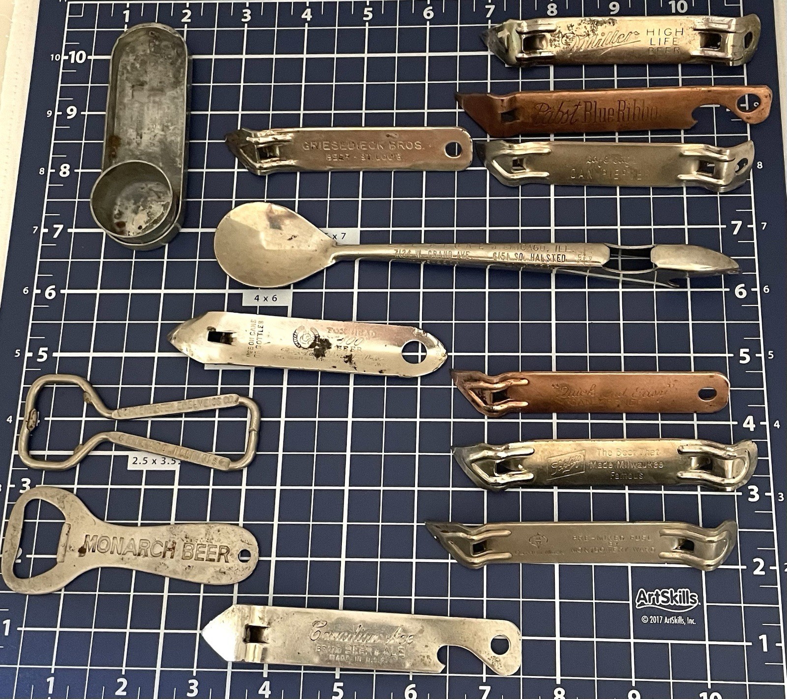 Lot of 13 Vintage Metal Bottle Can Openers Beer Soda and Vintage Barware Variety