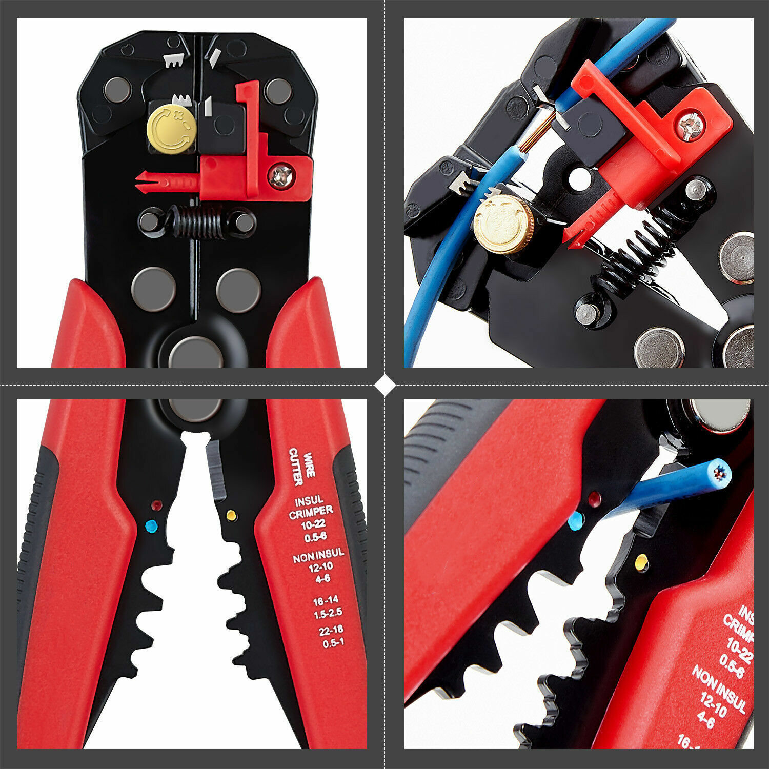 Self Adjusting Wire Stripper Cutter Crimper Cable Insulation Stripping Tools 8"