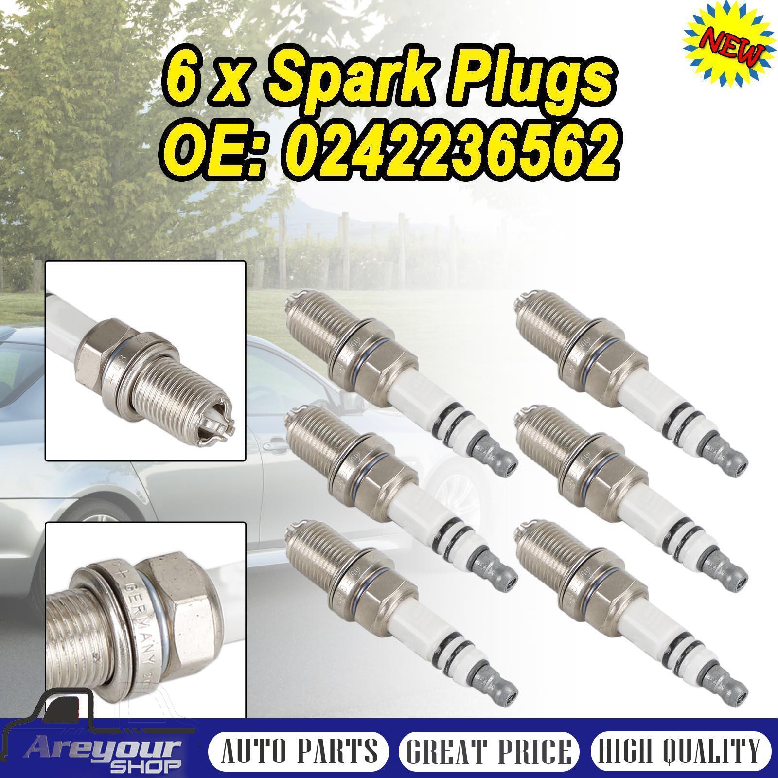 6x Spark Plugs 0242236562 for BMW E36 E46 323i 325i 323i 328i 330i E39