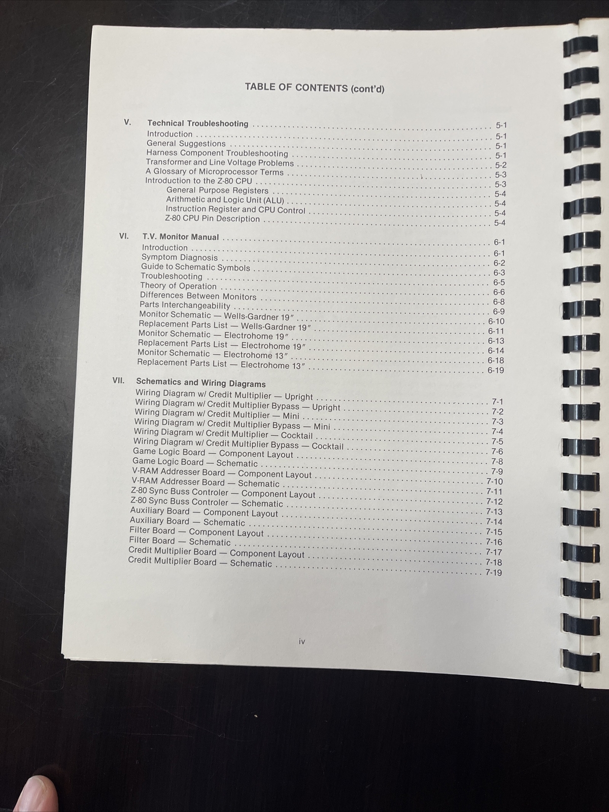 Midway’s Ms. Pac-Man Parts and Operating Manual Original