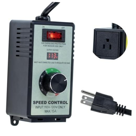 AC Motor Variable Speed Controller 120V 12A, LED Voltage Display Power