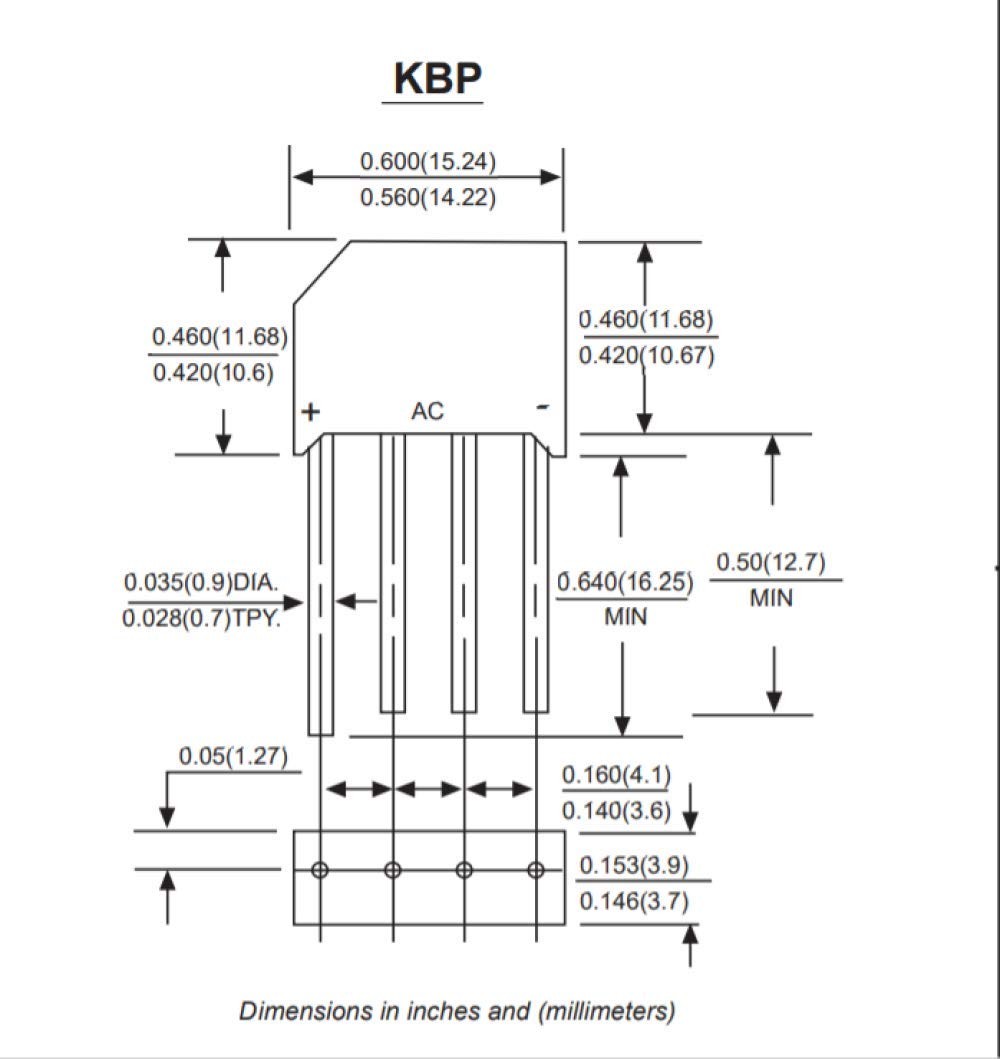 Bridgold 20pcs KBP310 Bridge Rectifier Diode Single Phase, 1000 20 Piece