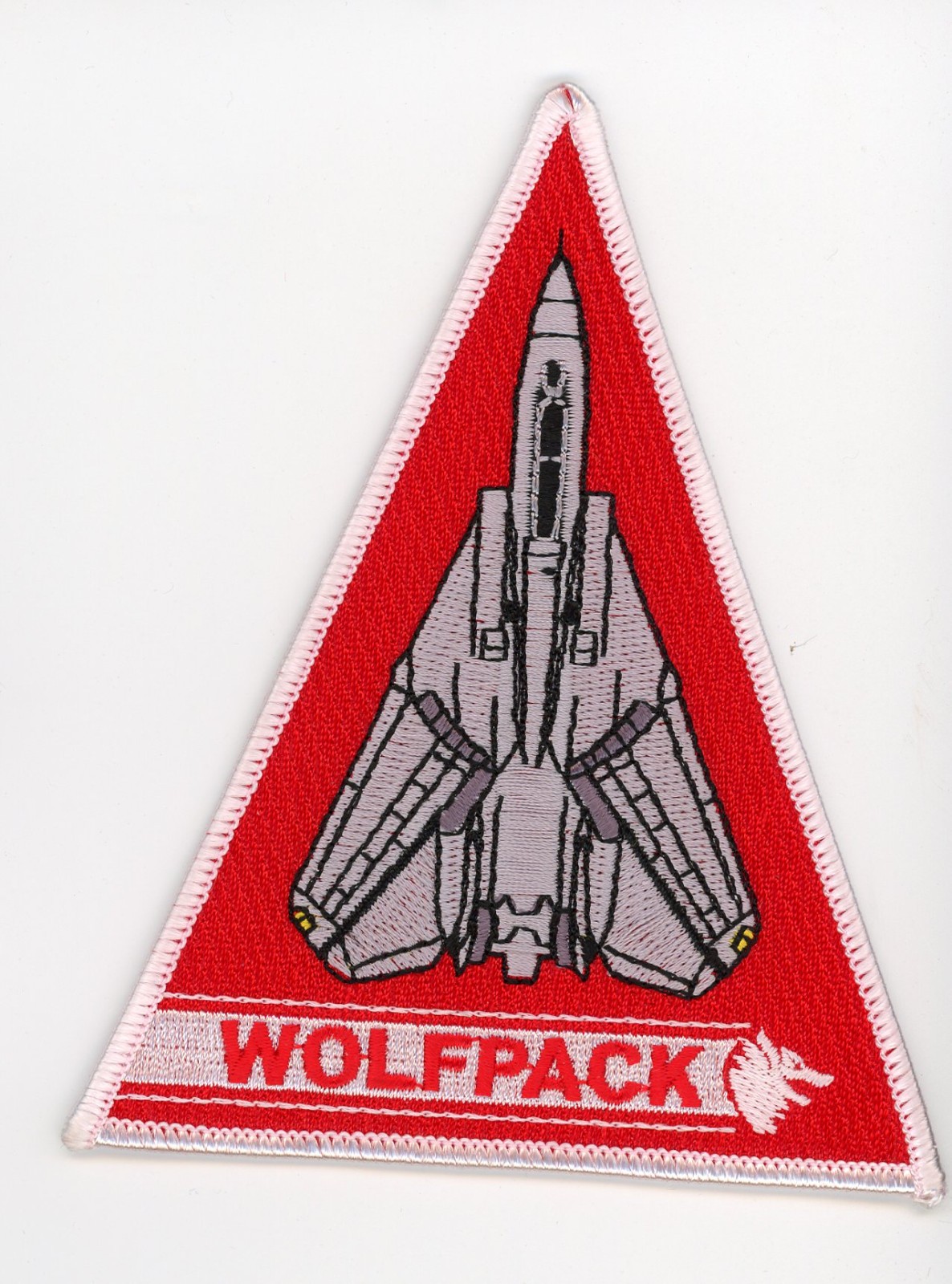 PATCH USN F-14 TOMCAT VF-1 WOLFPACK TRIANGLE IRON ON PARCHE