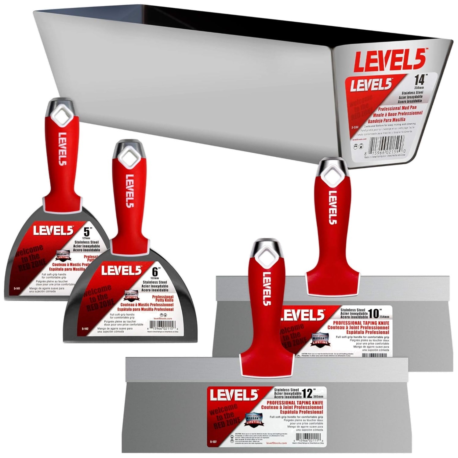 Top-of-the-Line Putty Knives Set with Stainless Steel Blades