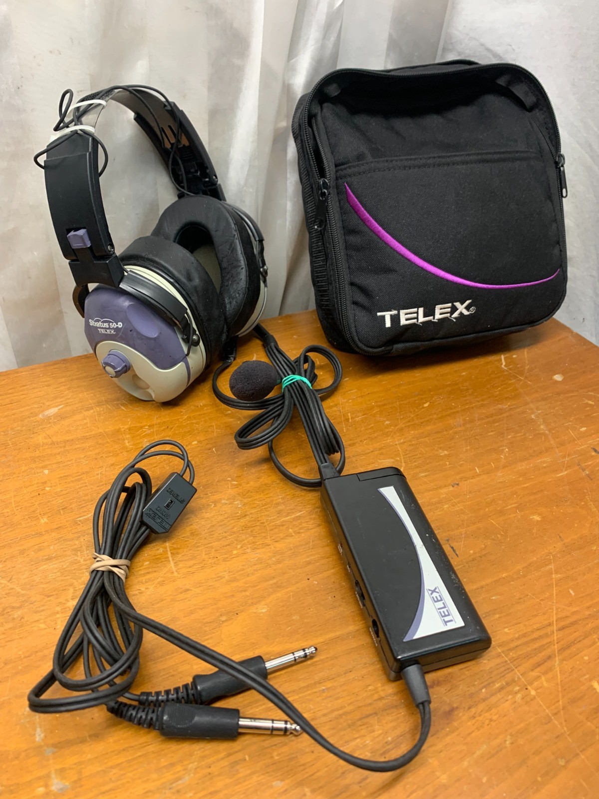 Telex Stratus 50-D Pilot Aviation Headphones Headset Noise Cancelling USA Made