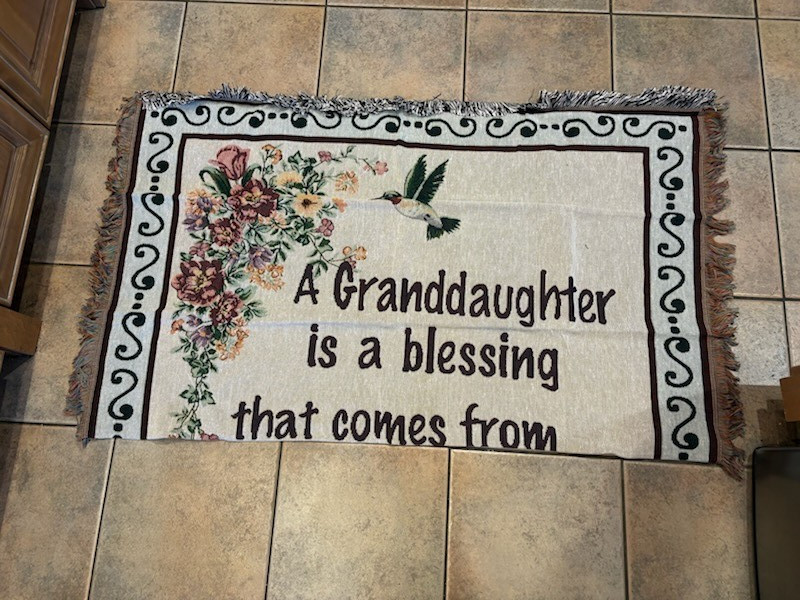 GRANDAUGHTER IS A BLESSING Throw GRANDDaughter TAPESTRY NEW 50" x 60" SEE PICTRS
