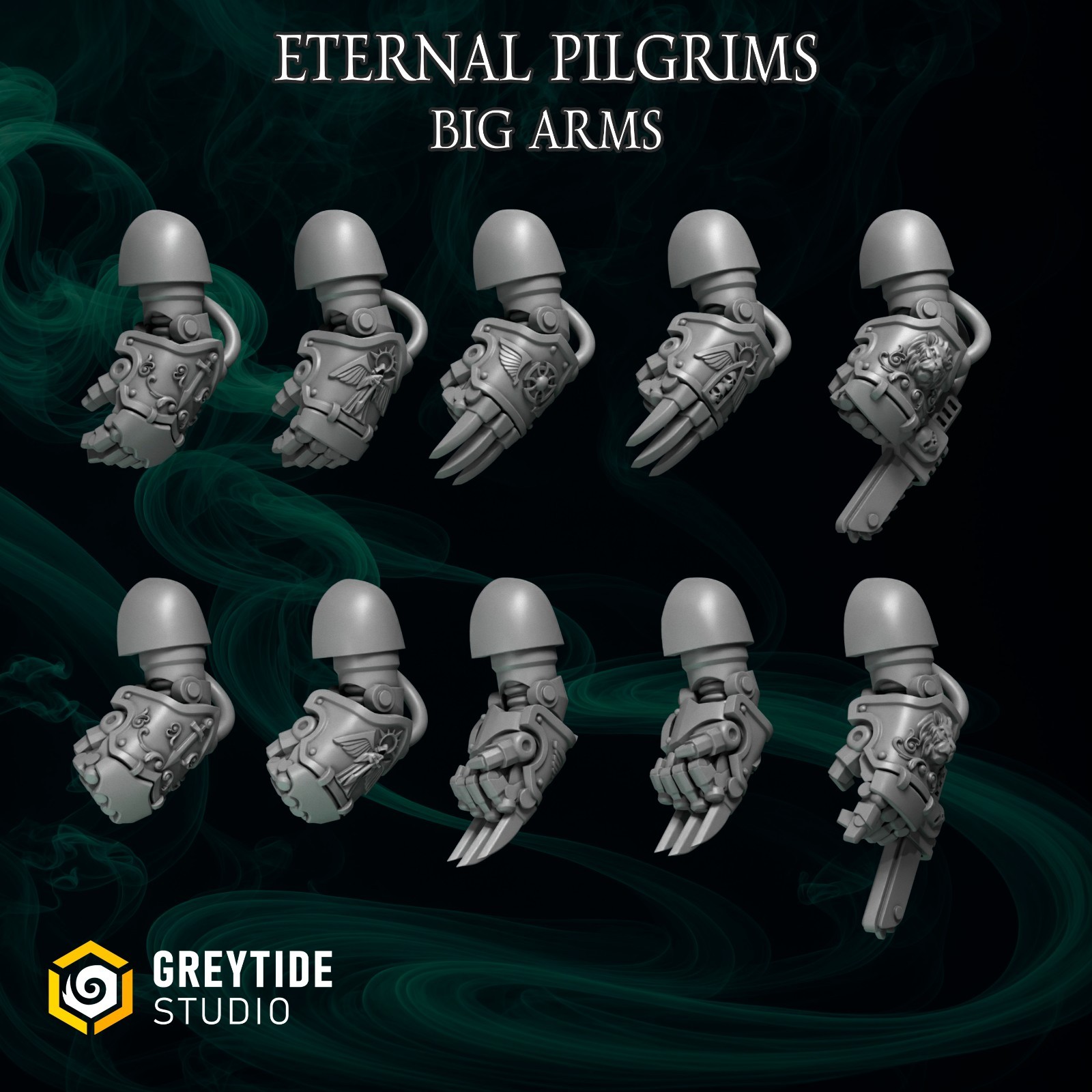 Eternal Pilgrims Big Armor Upgrade Bits | 16K Resin 3D Printed [Greytide]