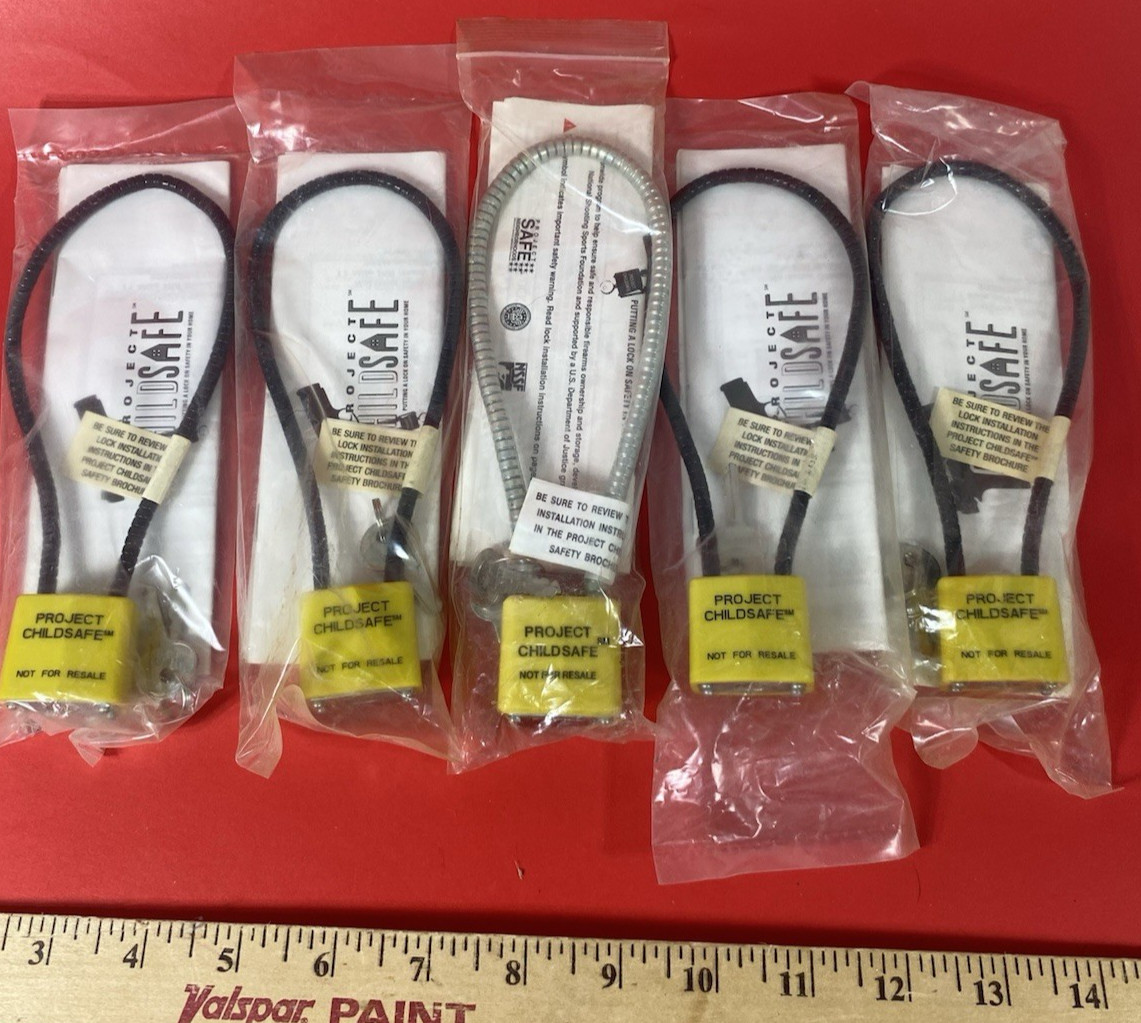 LOT (5) CABLE GUN LOCKS - Project ChildSafe - Rifle NEW