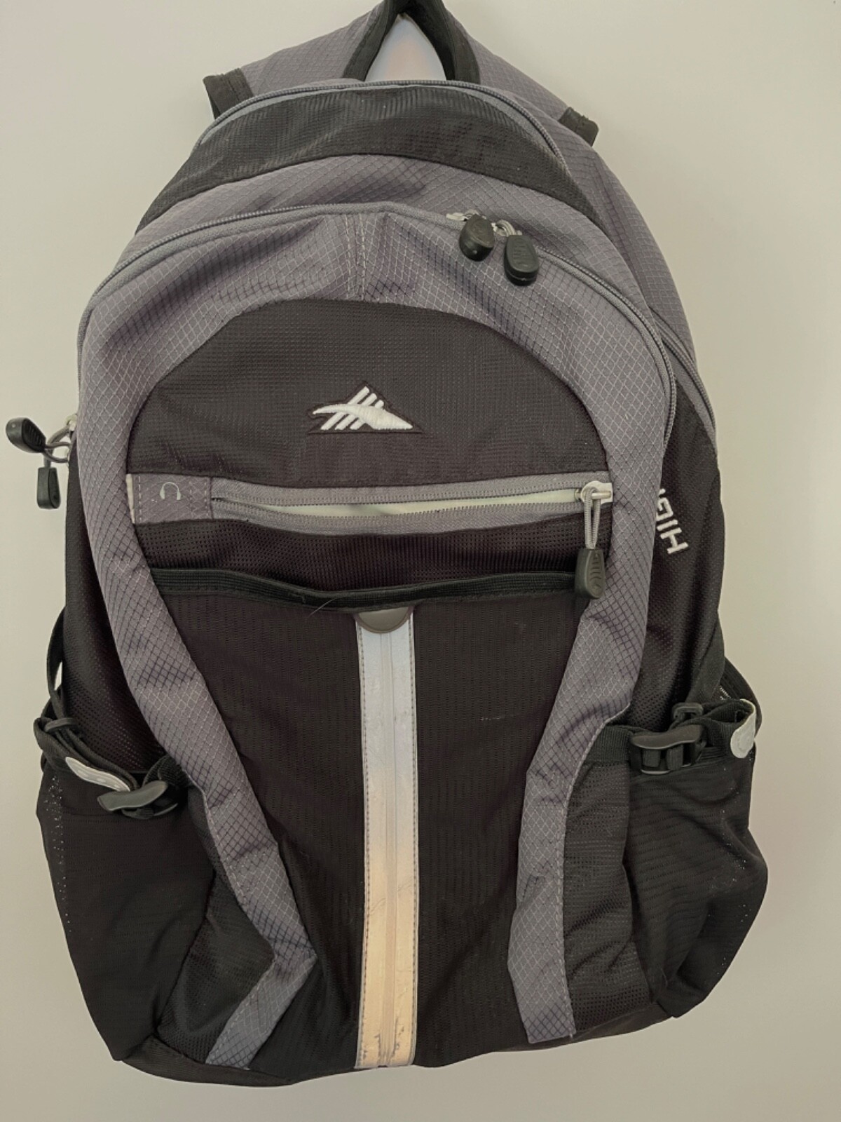 Black High Sierra Backpack Padded Laptop Multipocket Hiking Ruck Travel School