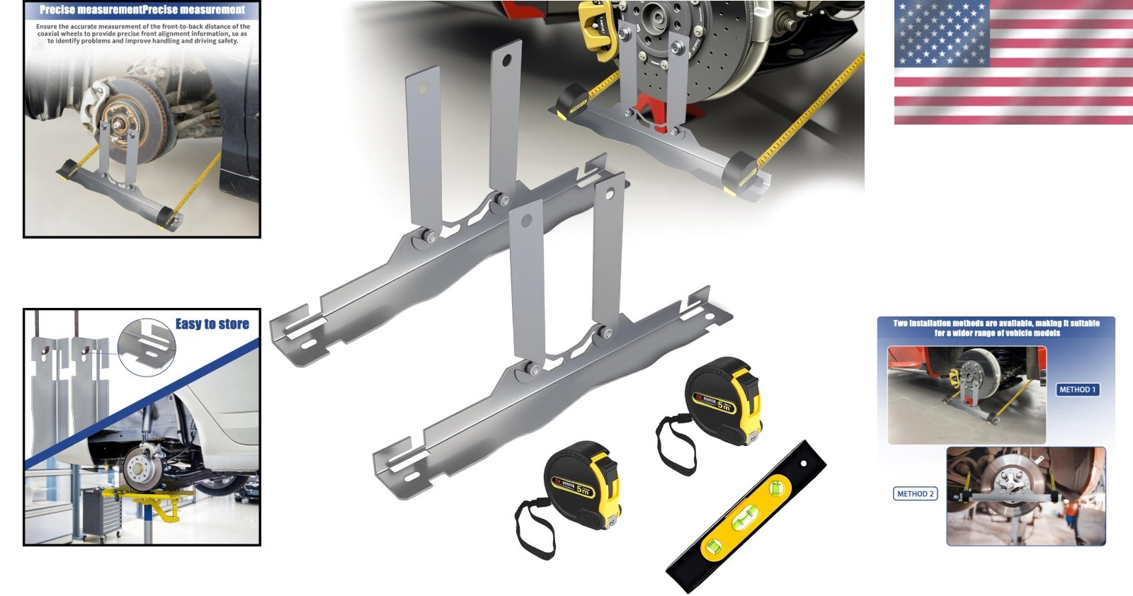 Versatile Wheel Alignment Tool with Measuring Tapes - Perfect for ATVs & Trucks