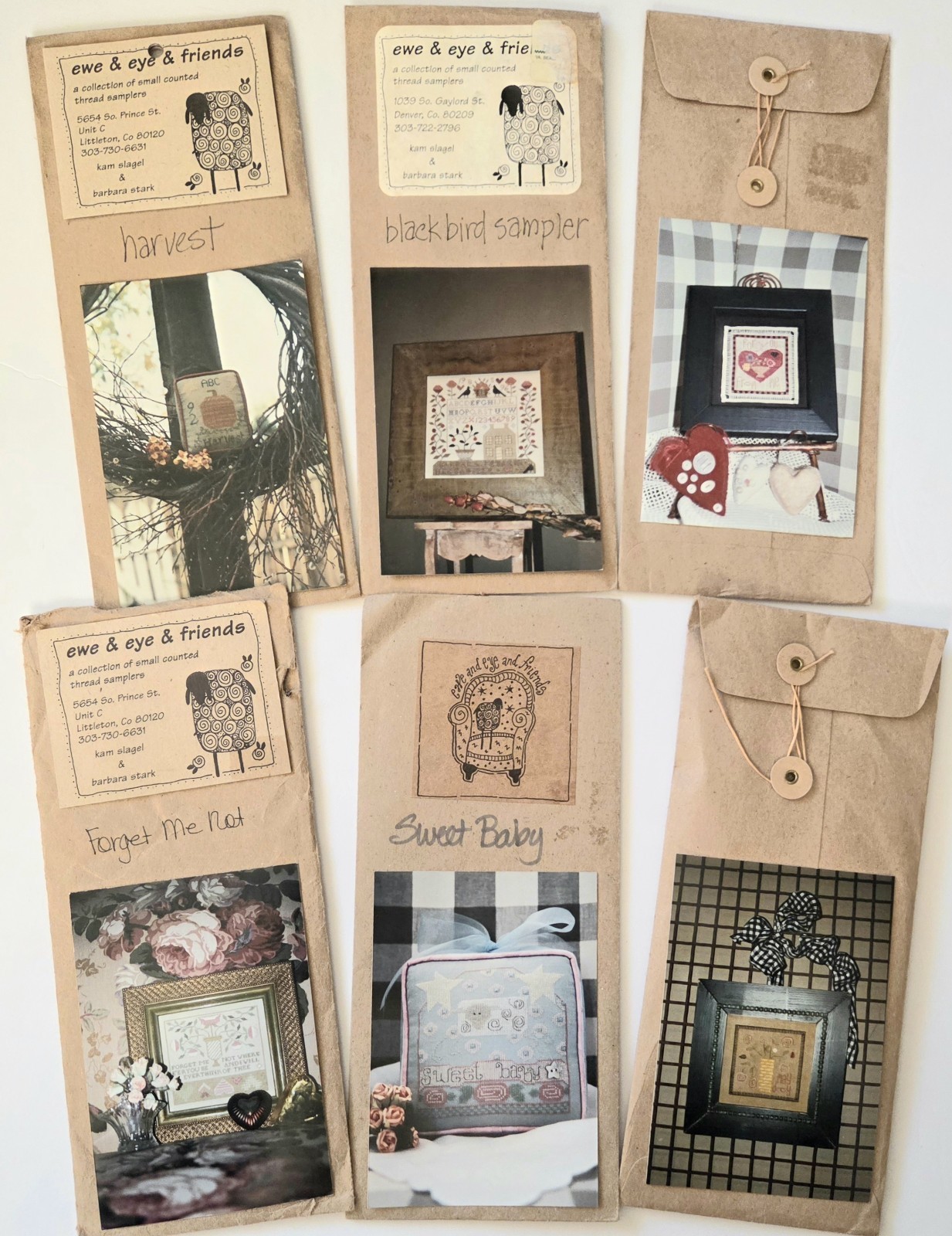 LOT OF 6 EWE & EWE & FRIENDS COUNTED CROSS STITCHS PATTERNS