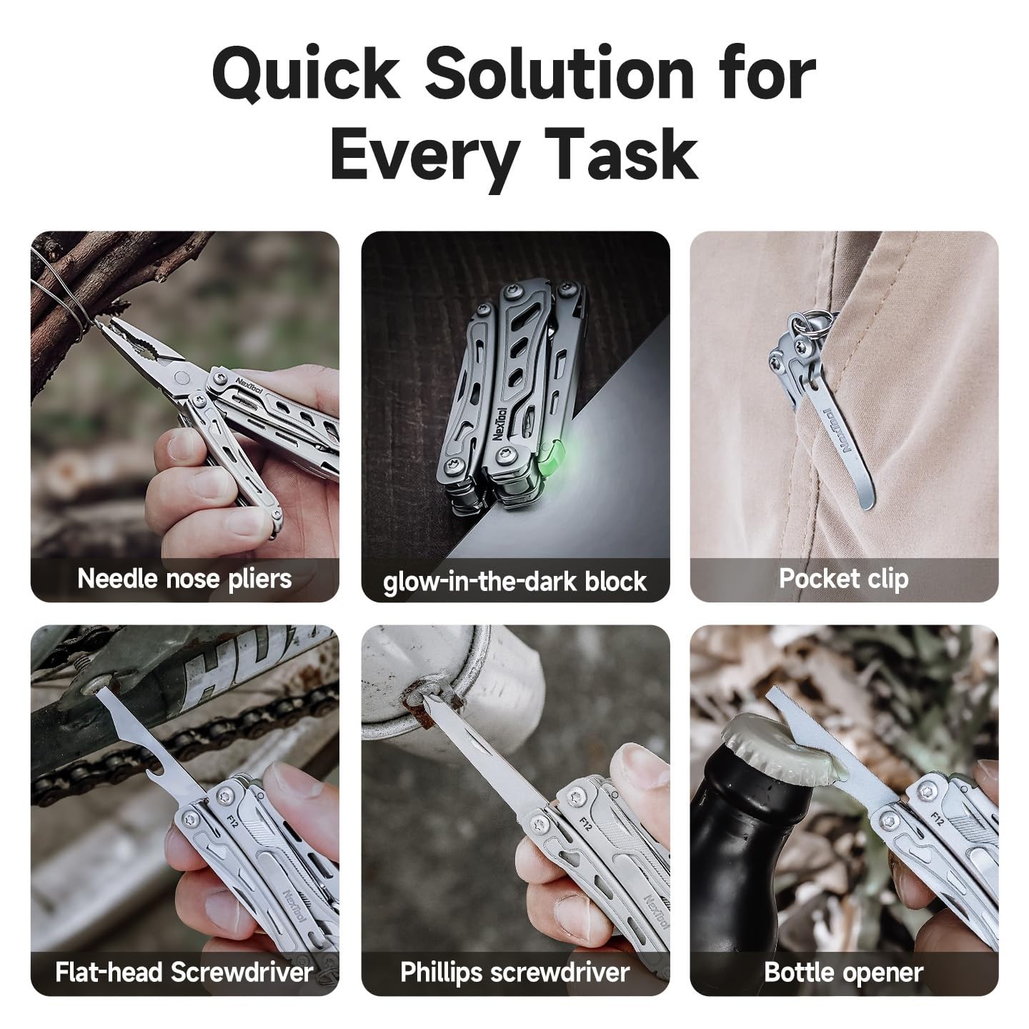 NexTool F12 Mini Multitool, 13-in-1 Keychain Multitool with Small,