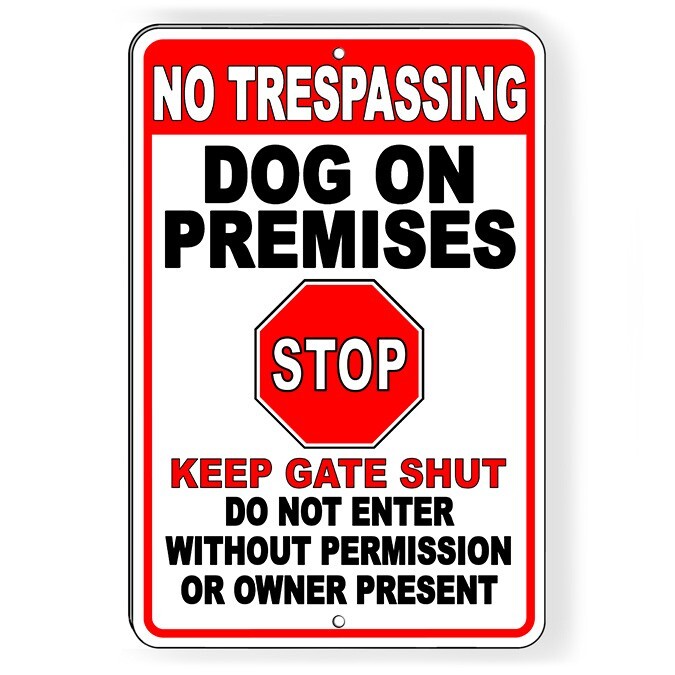 Beware Of Dog Metal Sign Dog Will Bite Security Keep Out Warning Do Not Enter