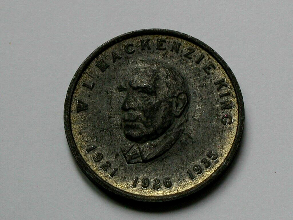 W. L. MacKenzie King CANADA Prime Minister Zinc Medal (Goldine-Plated-Zinc)