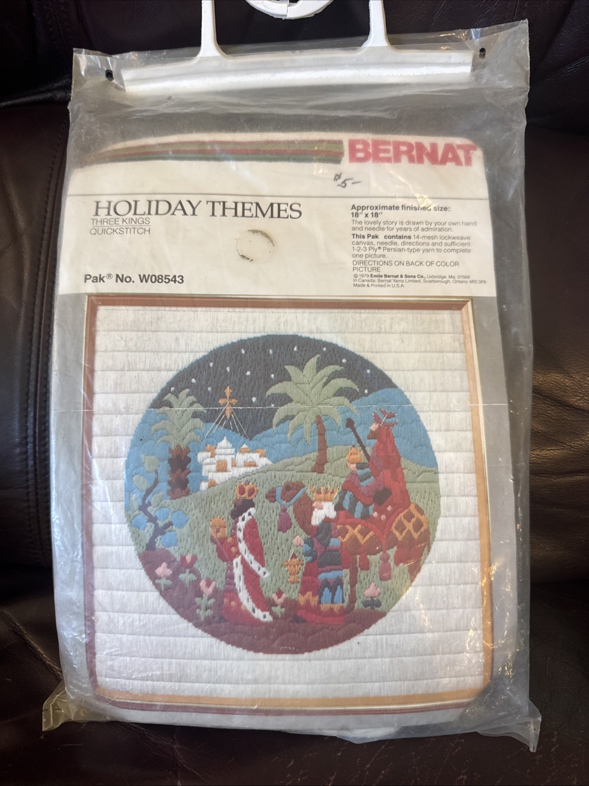 Bernat W08543 Three Kings Quick stitch Kit New Xmas Vintage 1979